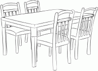 Dessin de table pour manger 